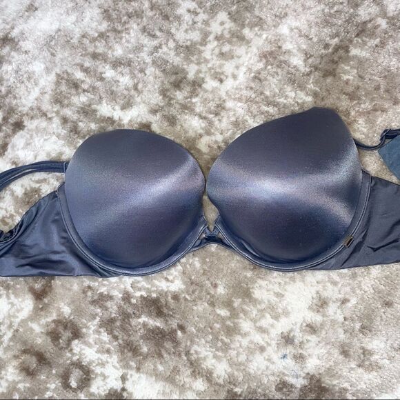 - 32DD Victoria's Secret steel blue/gray underwire push up bra - Picture 4 of 9